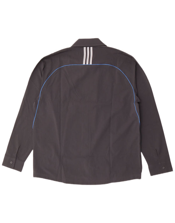 Maglietta grafica da uomo Adidas UK 44/46 grande poliestere blu navy