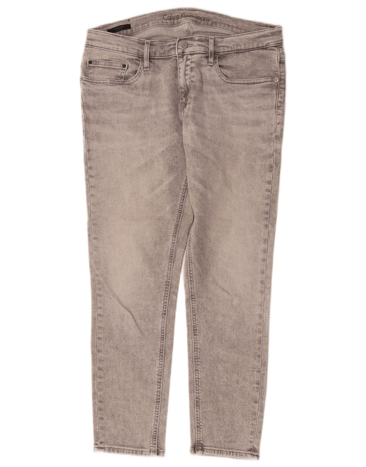 Jeans cropped da donna Calvin Klein W31 L25 cotone grigio