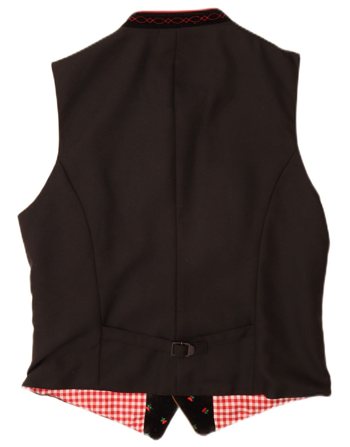 Gilet da uomo in velluto LEKRA IT 48 piccolo floreale nero