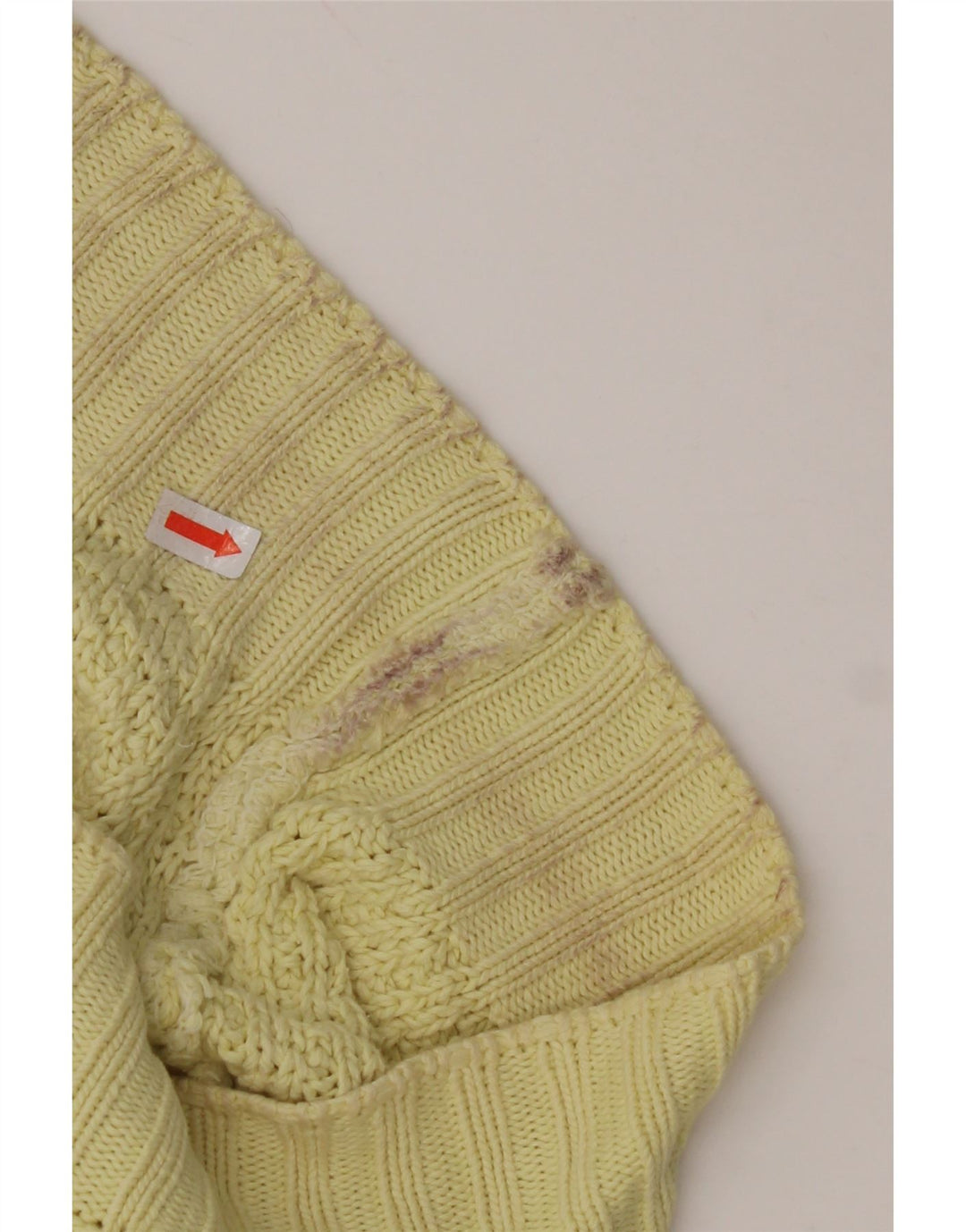 Maglione Girocollo Donna BENETTON IT 50 XL Cotone Giallo