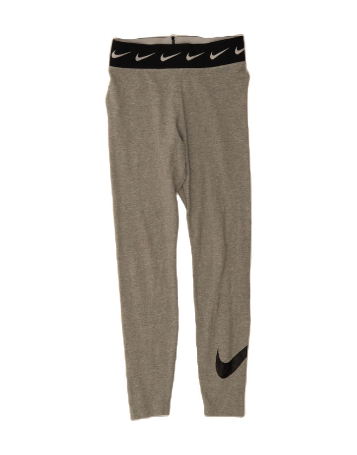 NIKE Womens Graphic Leggings UK 8 Small  Grey Colourblock Cotton Vintage Nike and Second-Hand Nike from Messina Hembry 