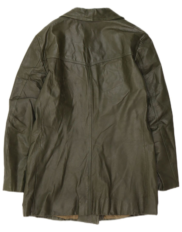 Giacca in pelle da donna VINTAGE UK 14 Pelle verde medio