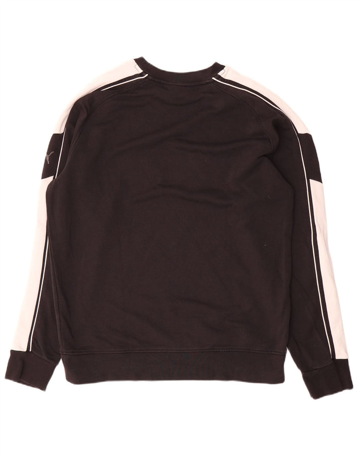 Felpa grafica da uomo Puma Maglione grande in cotone color block nero