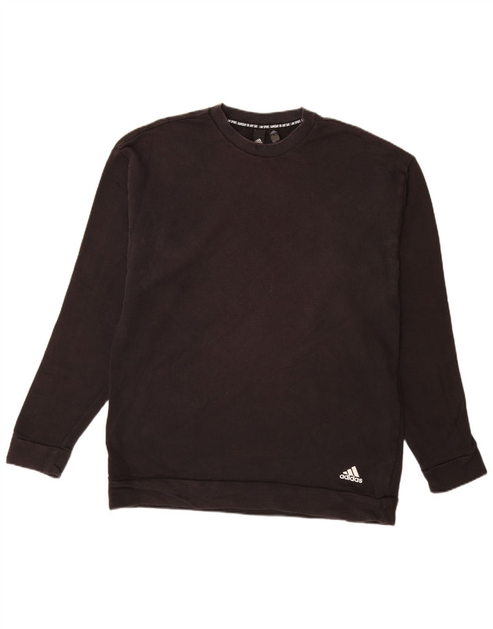 Felpa ADIDAS da uomo maglione grande in cotone nero