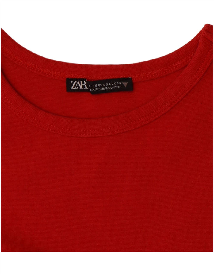 T-shirt corta da donna ZARA UK 8 piccola rossa