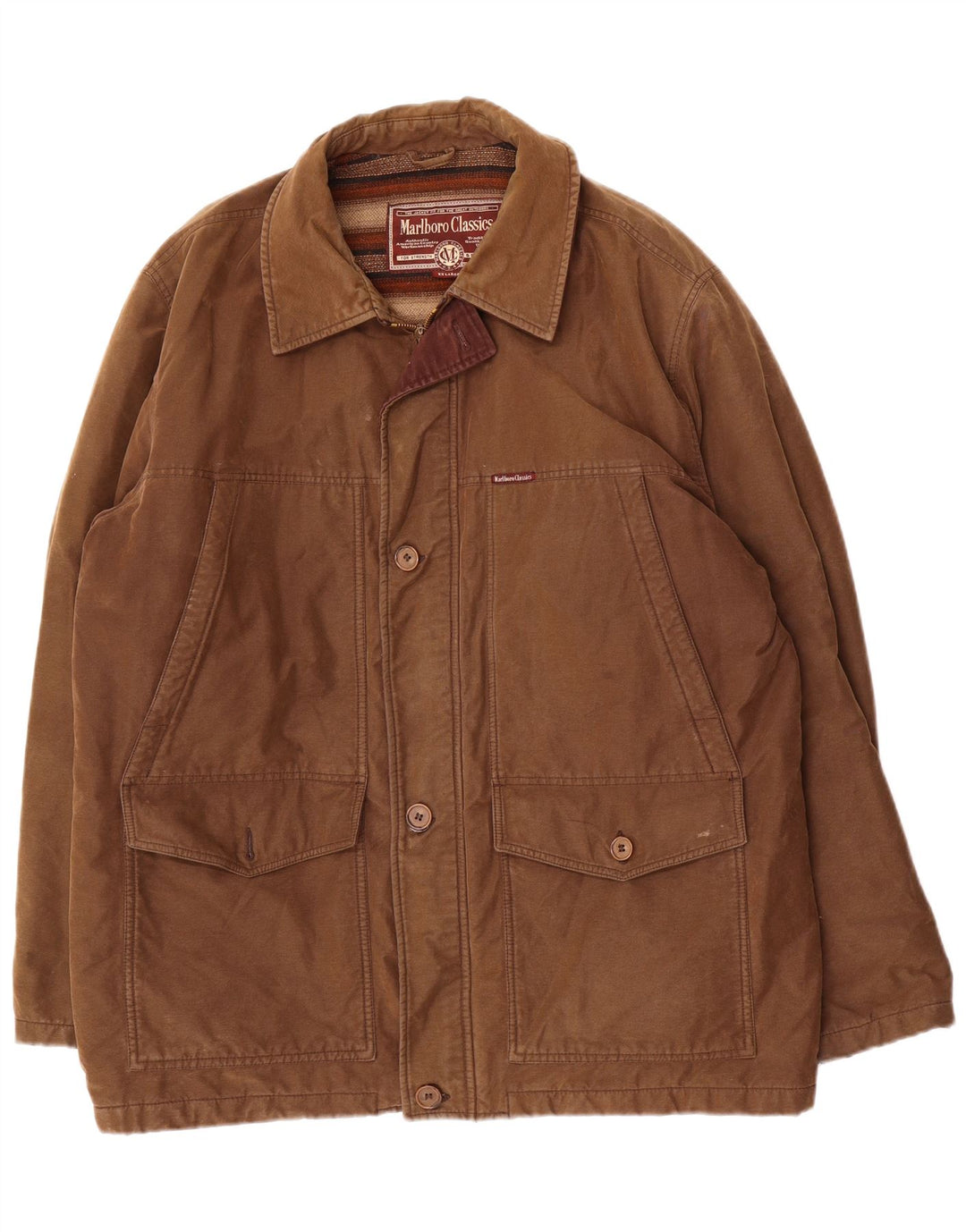 Giacca utilitaria da uomo Marlboro Classics UK 44 2XL Cotone marrone
