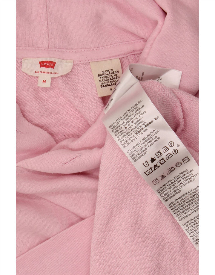 LEVI'S Womens Oversized Hoodie Jumper UK 14 Medium Pink Cotton Vintage Levi's and Second-Hand Levi's from Messina Hembry 