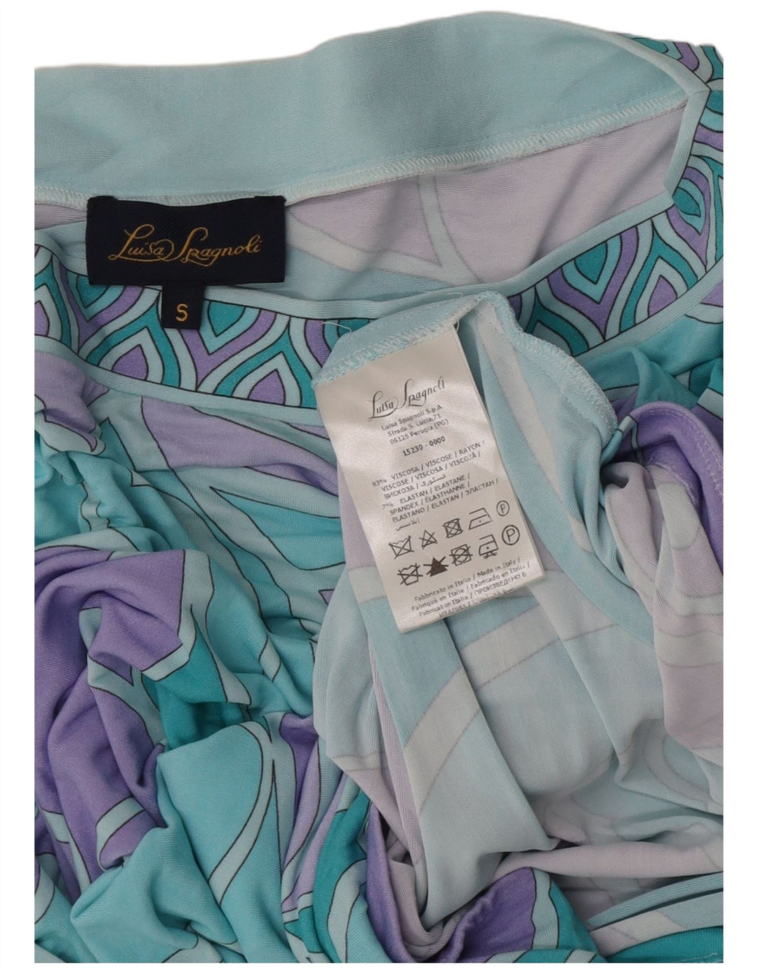 Luisa Spagnoli abito tunica da donna con motivo astratto UK 10 piccolo multicolore