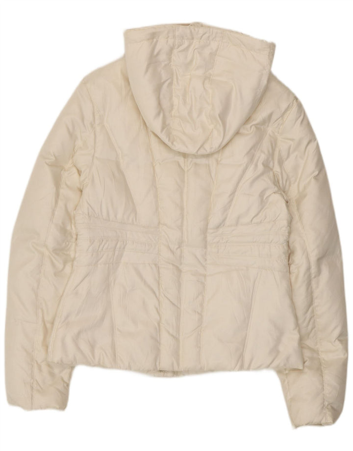 Giacca imbottita con cappuccio da donna Fila UK 14 grande poliestere bianco