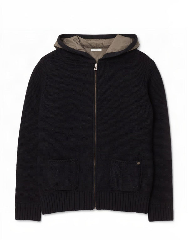 Maglione cardigan con cappuccio da uomo Liu Jo 2XL acrilico blu navy
