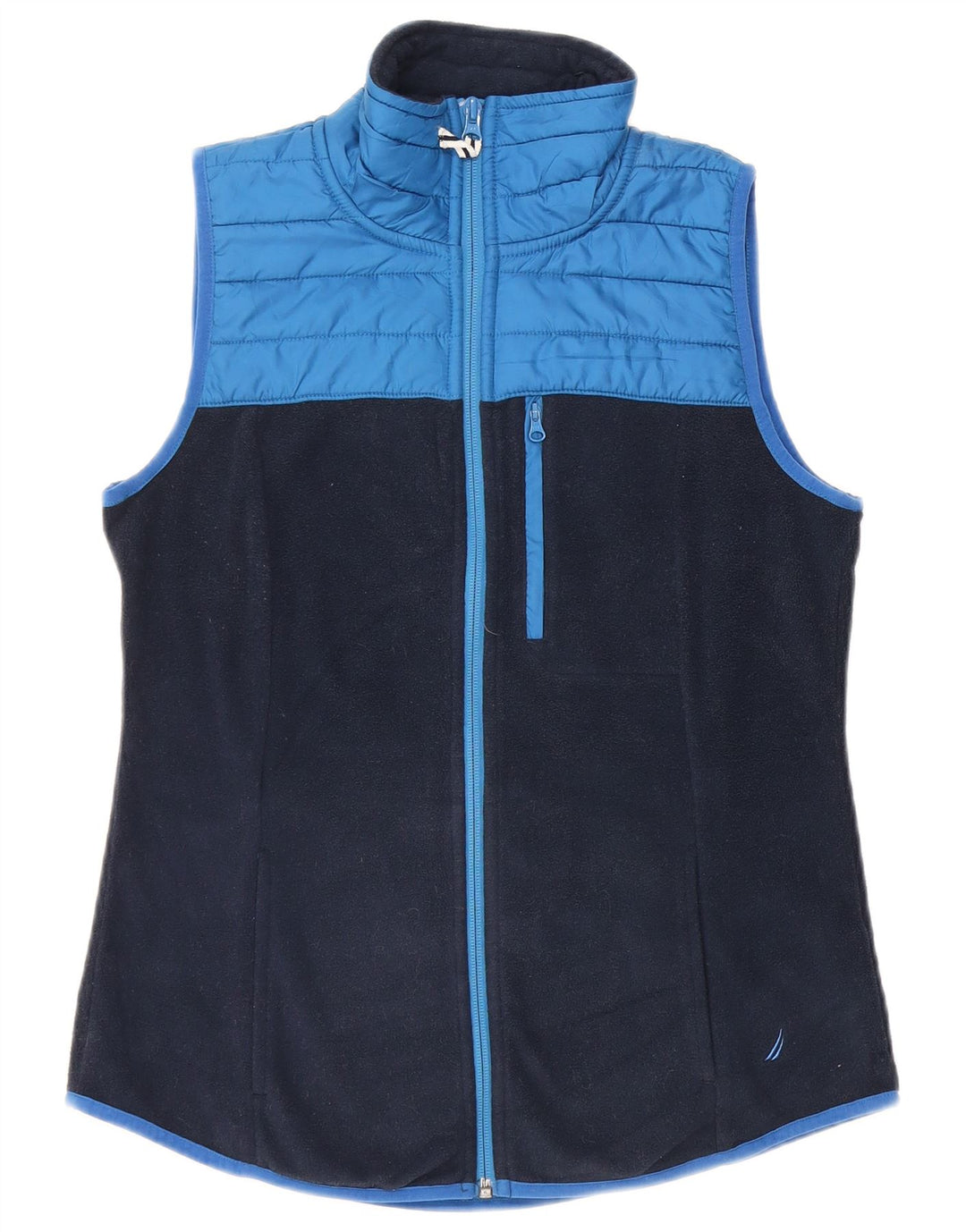 Gilet in pile da donna NAUTICA UK 10 piccolo poliestere color block blu navy