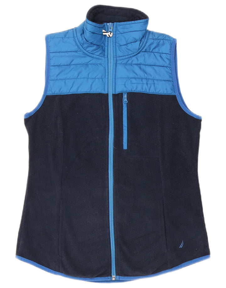 Gilet in pile da donna NAUTICA UK 10 piccolo poliestere color block blu navy