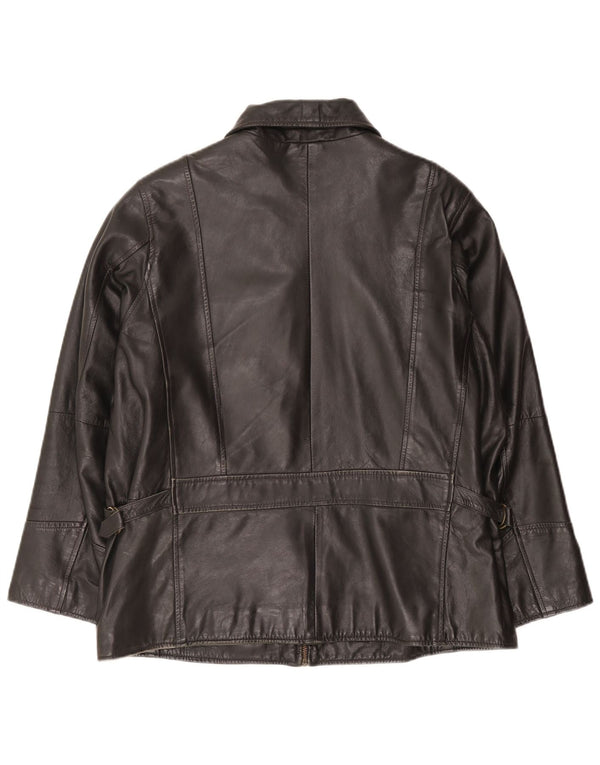 Vintage Womens Leather Jacket UK 18 XL   Black Leather
