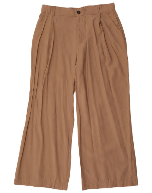 Pantaloni chino con pegging a vita alta da donna Zara 2XL W36 L32 Beige Modal