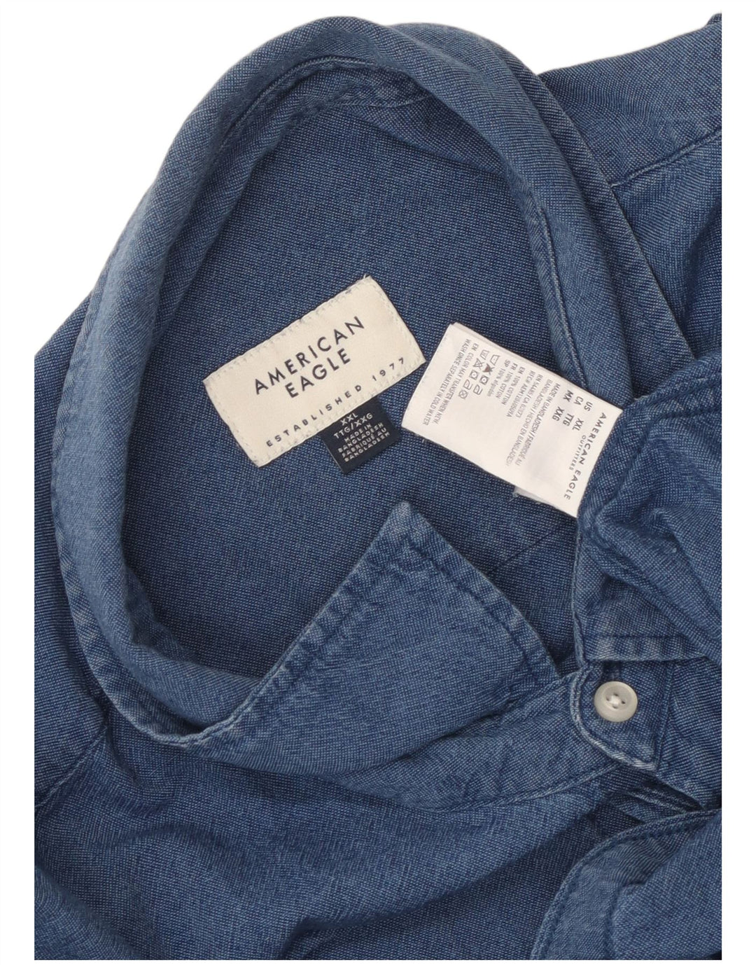 Camicia da uomo American Eagle 2XL in cotone blu