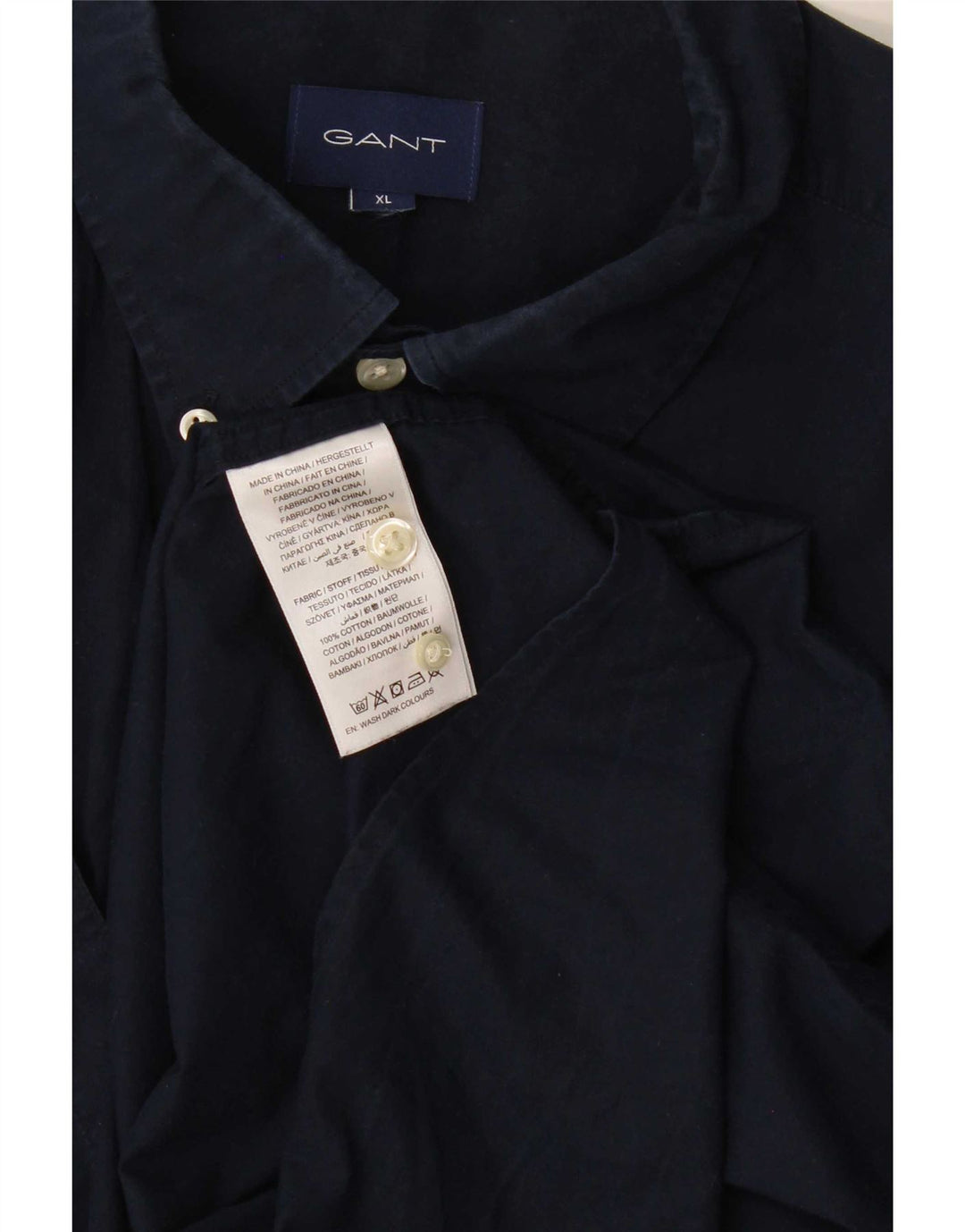 Gant Camicia Regular da Uomo XL in Cotone Blu Navy