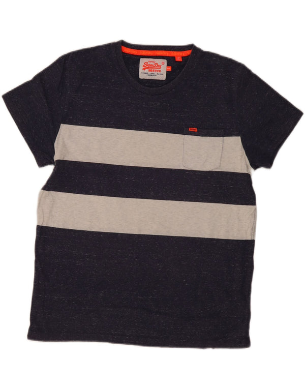 T-shirt da uomo Superdry Top 3XL cotone color block blu navy