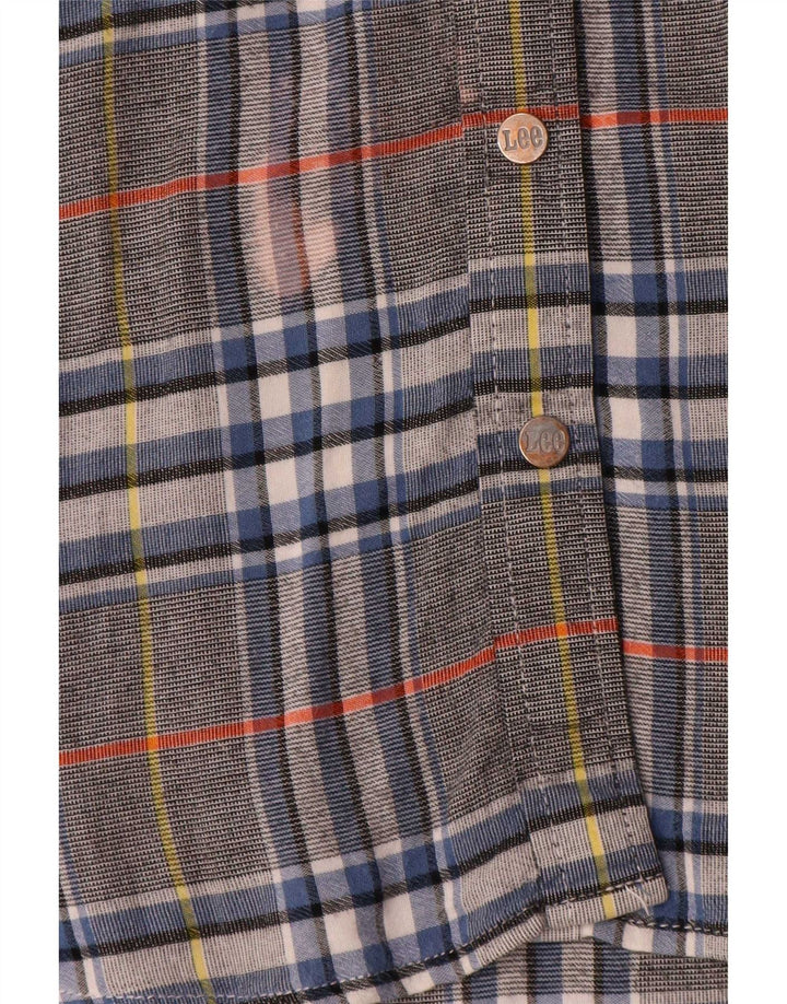 Camicia in flanella da donna Lee UK 16 Viscosa scozzese grande grigia