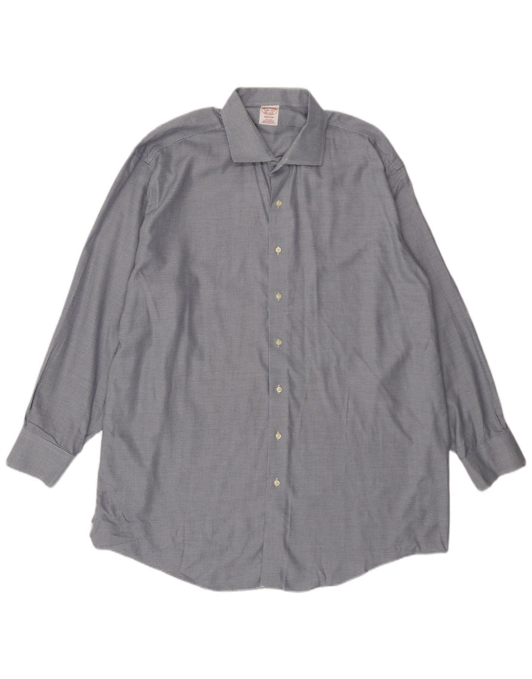 BROOKS BROTHERS Camicia Madison da uomo taglia 18 1/2 2XL cotone pied de poule blu