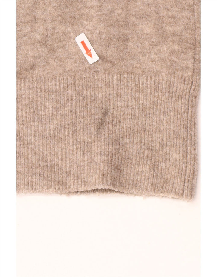 Maglione oversize con scollo a V da donna Zara UK 10 piccolo marrone screziato