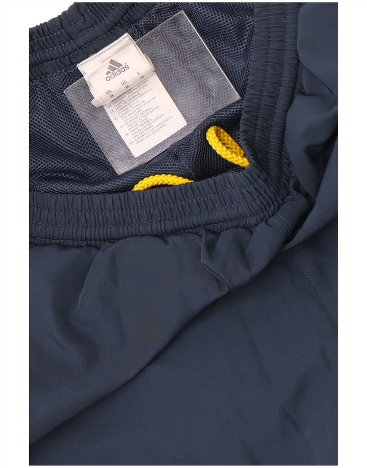 Pantaloncini sportivi Adidas da uomo in poliestere color block blu medio