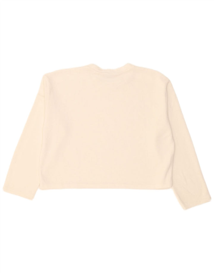 Top corto oversize da donna Zara a maniche lunghe UK 14 bianco medio