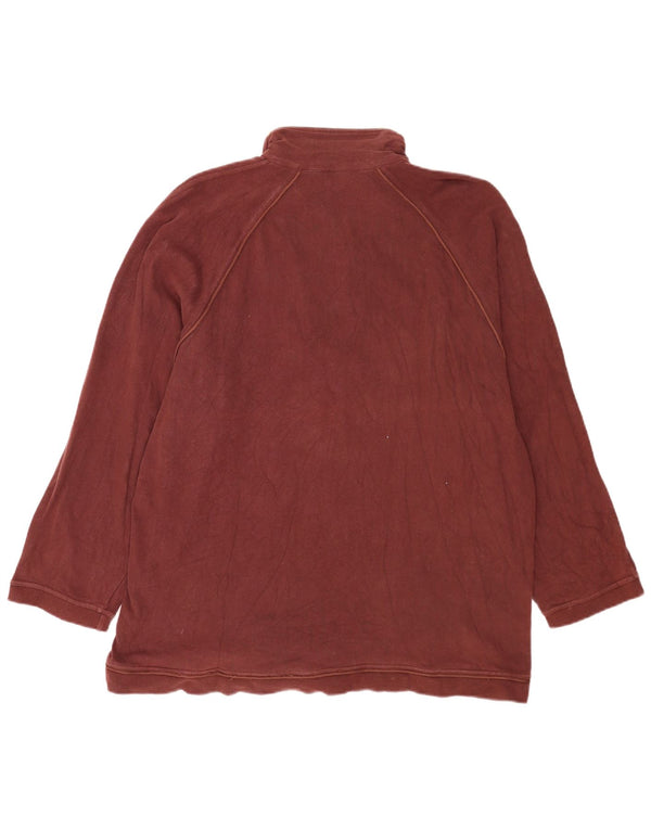 Sergio Tacchini Top da uomo con cerniera 1/4 manica lunga 2XL cotone bordeaux