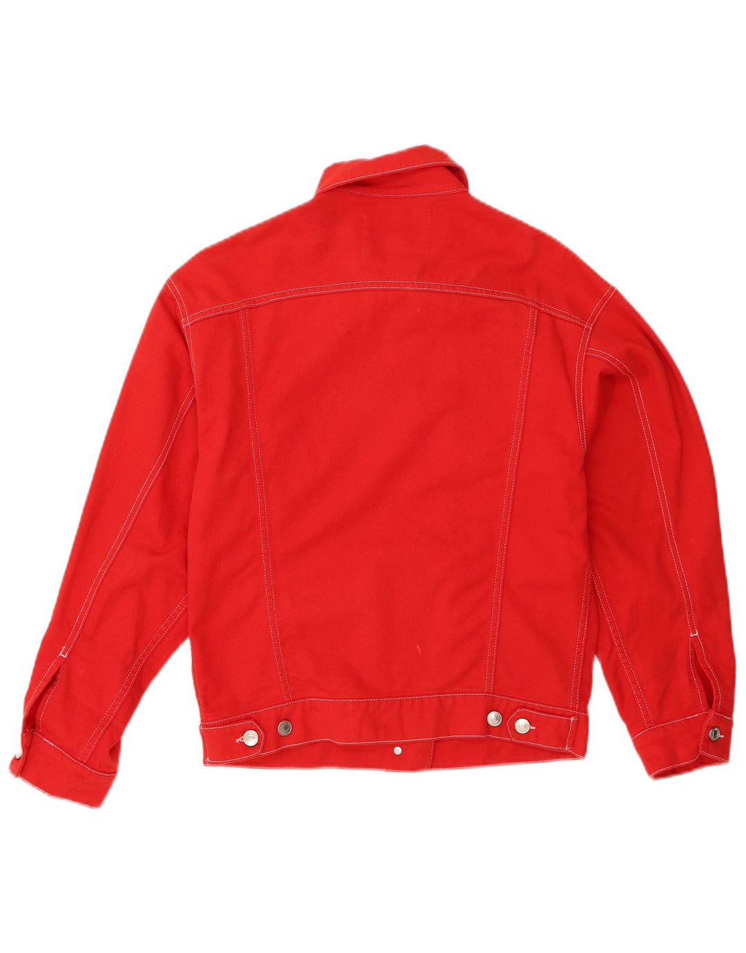 MSGM Womens Denim Jacket EU 38 Medium Red Cotton