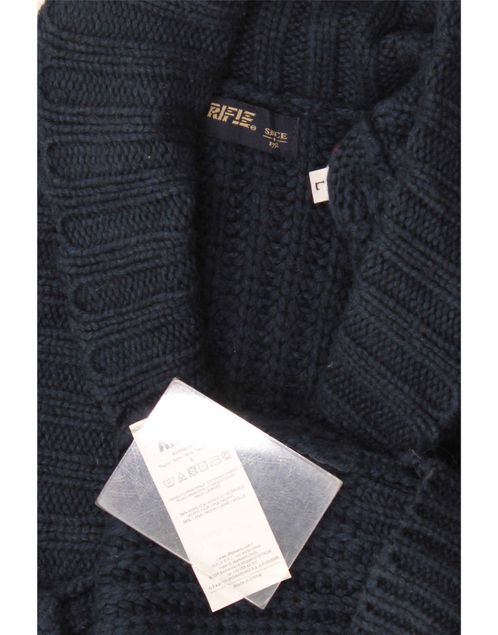 Maglione cardigan da uomo Rifle grande acrilico blu navy
