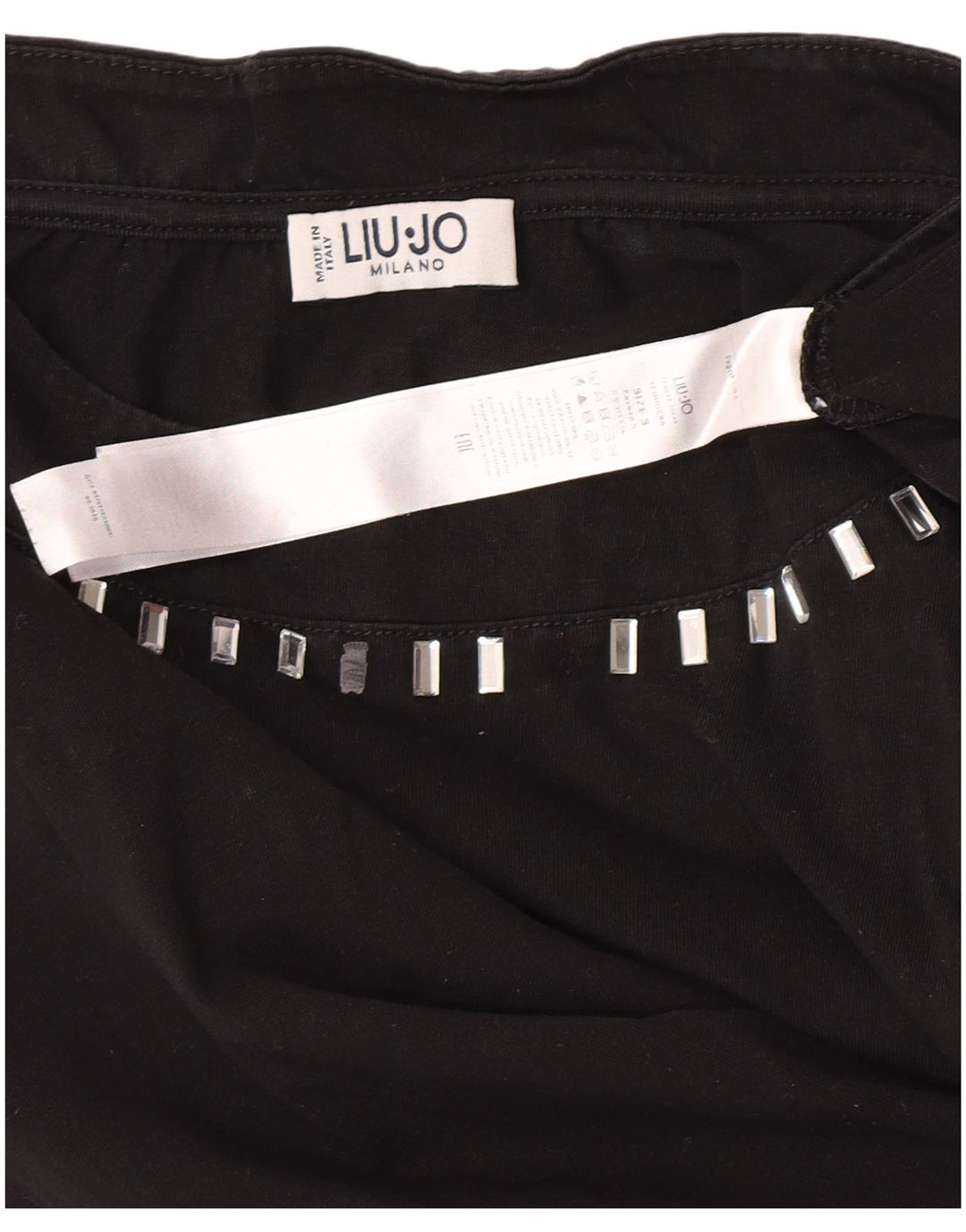 T-shirt da donna Liu Jo Top UK 10 piccola in cotone nero