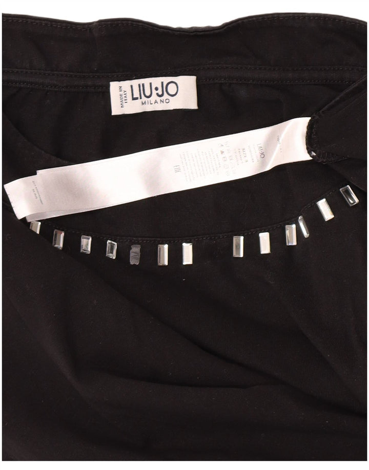 T-shirt da donna Liu Jo Top UK 10 piccola in cotone nero