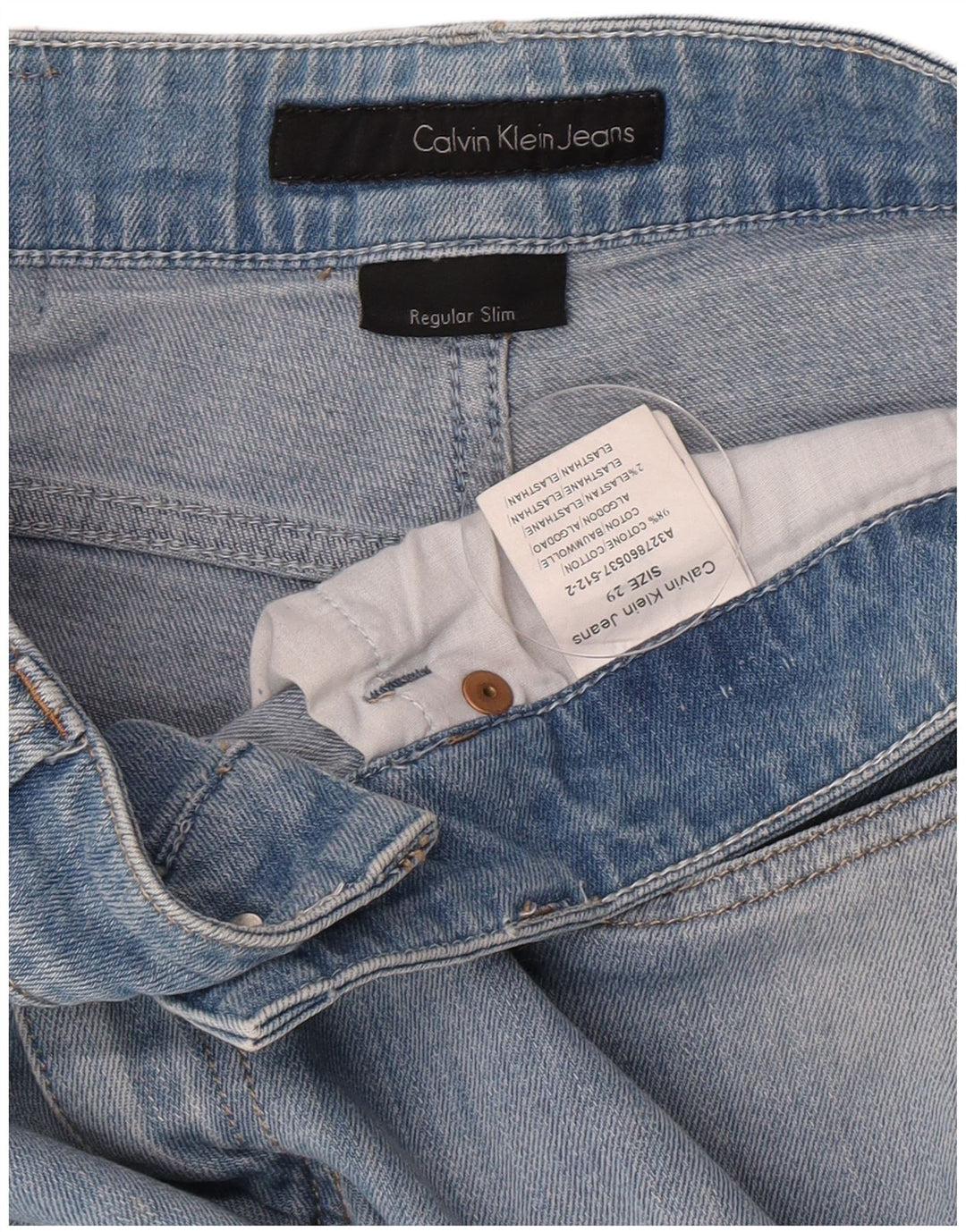 Jeans Capri da donna slim fit regolari Calvin Klein W29 cotone blu medio