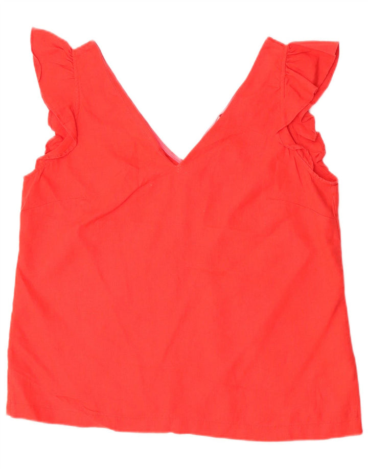 Boden Camicetta senza maniche da donna Top UK 16 Grande lino rosso