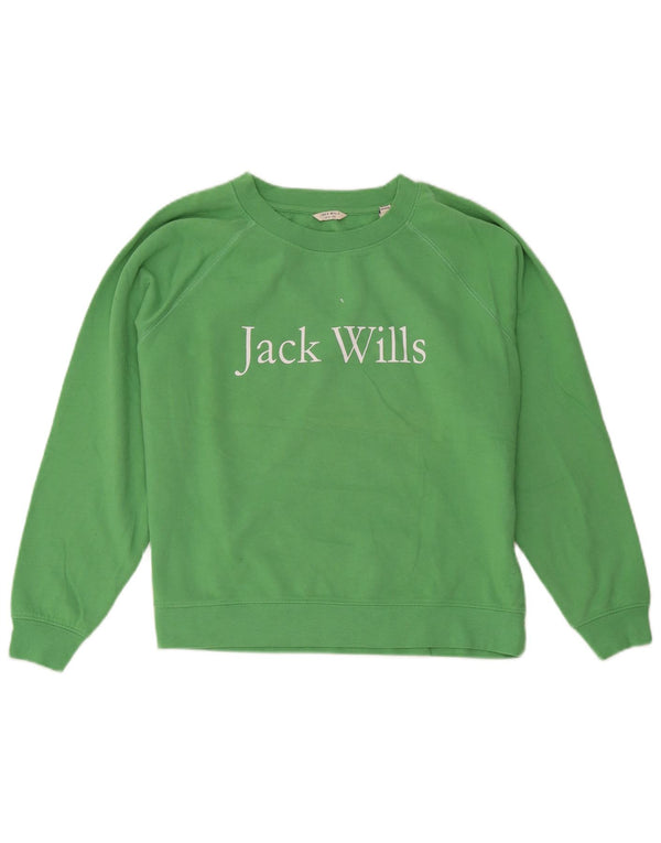 Felpa grafica da donna Jack Wills UK 12 Cotone verde medio