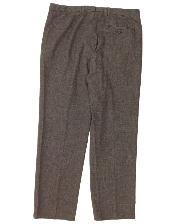 Pantaloni da abito dritti da uomo Marks & Spencer W36 L31 poliestere grigio