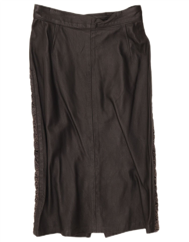 Gonna in pelle da donna VINTAGE W29 media nera