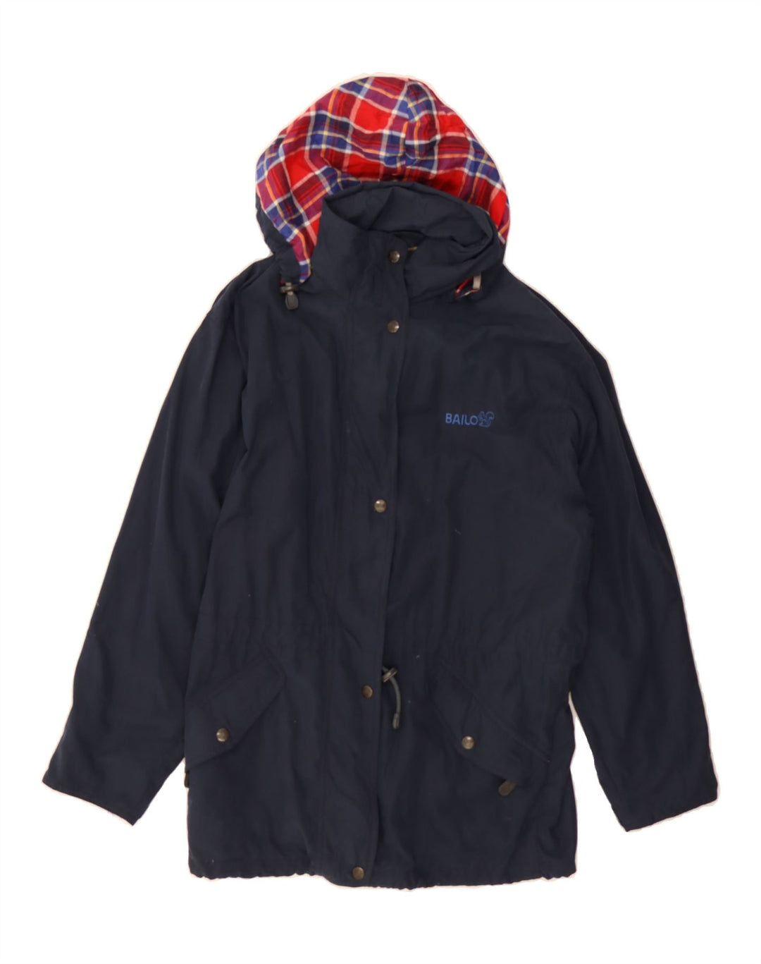 BAILO Womens Hooded Windbreaker Jacket EU 44 XL Navy Blue Cotton Vintage Bailo and Second-Hand Bailo from Messina Hembry 