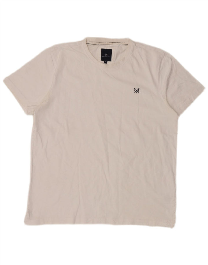 Crew Clothing T-shirt da uomo Top grande in cotone bianco