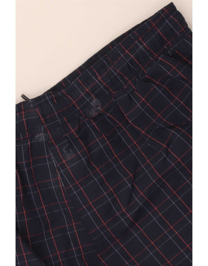 Pantaloncini sportivi Adidas da uomo piccoli in poliammide a quadri blu navy