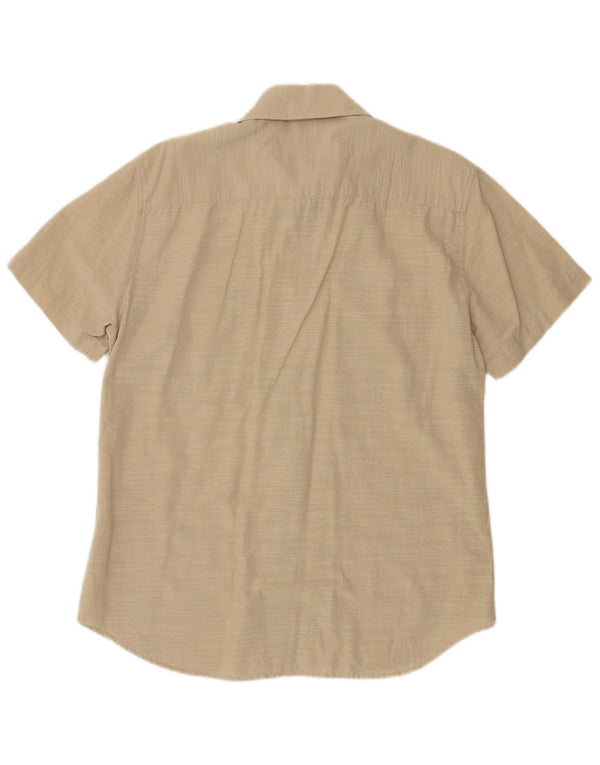 CARRERA Camicia Uomo Manica Corta Cotone Gessato Beige Medio