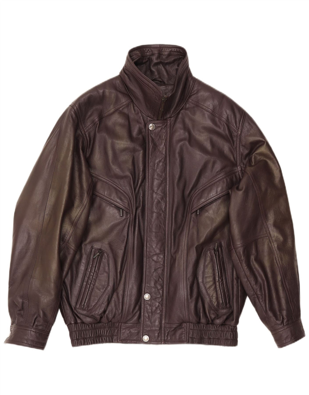 Giacca in pelle vintage da uomo IT 48 in pelle marrone medio