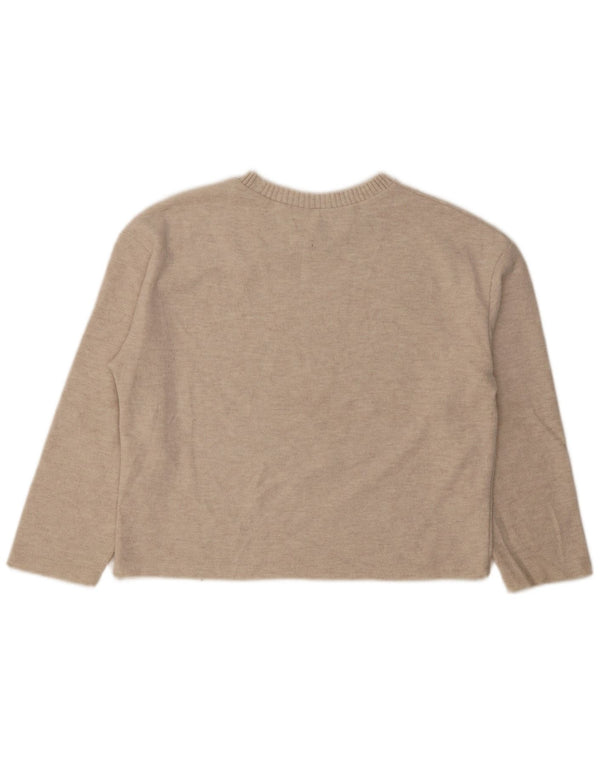 Top in camicetta ampia da donna Zara UK 14 cotone beige medio