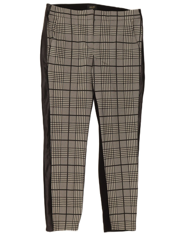 Pantaloni Casual Slim da Donna Liu Jo IT 42 Medium W32 L28 Nylon a quadri Neri