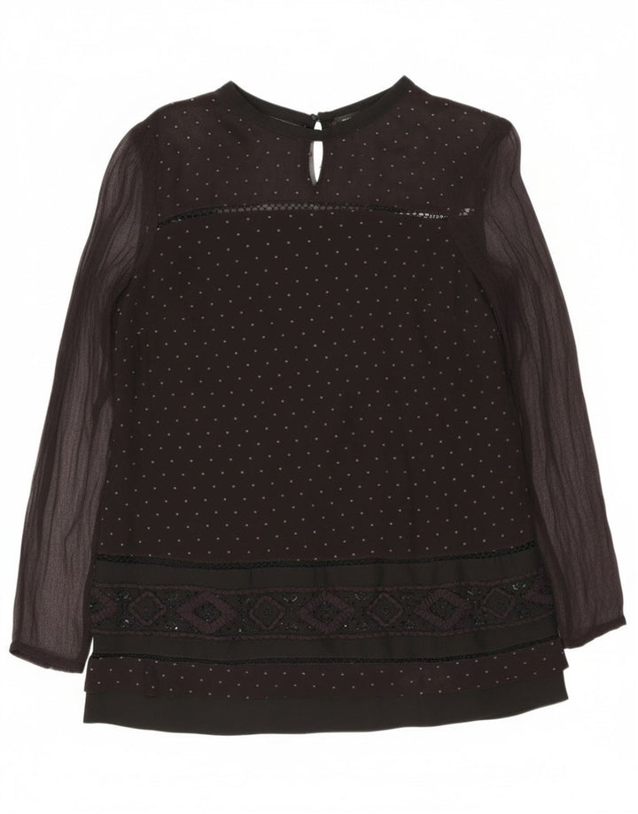 Simona Barbieri Camicetta Twin-Set da donna Top UK 10 Small Black Spotted
