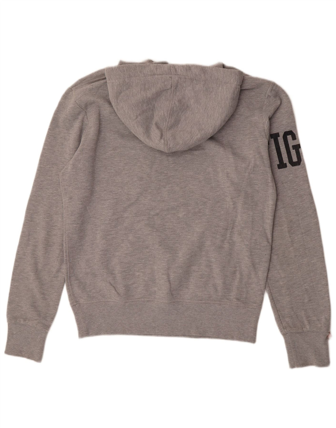 Maglione con cappuccio grafico da uomo Superdry in cotone grigio medio