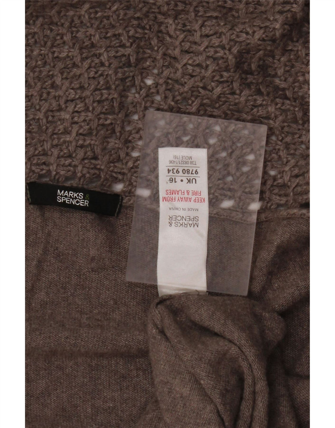 MARKS & SPENCER Maglione cardigan asimmetrico da donna UK 16 Large Grigio