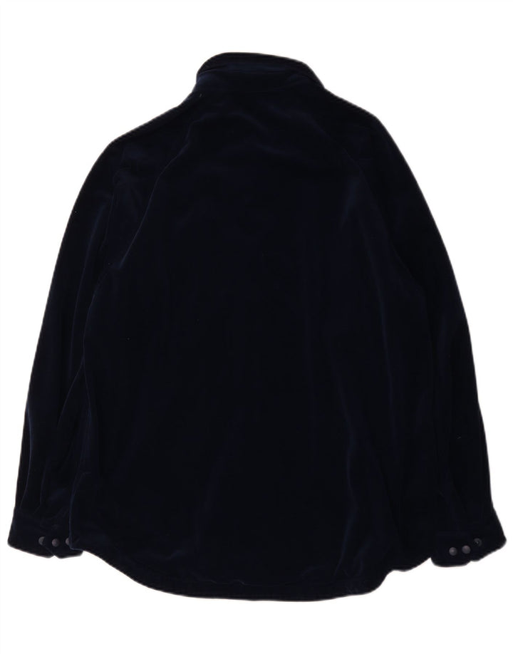 Camicia oversize in velluto oversize da donna Paramo UK 10 piccola blu navy