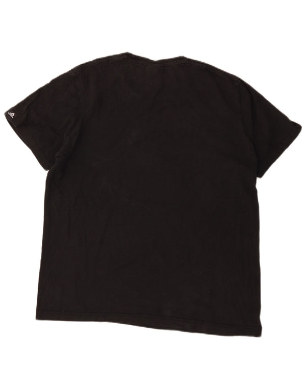T-shirt grafica da uomo Adidas Top grande in cotone nero