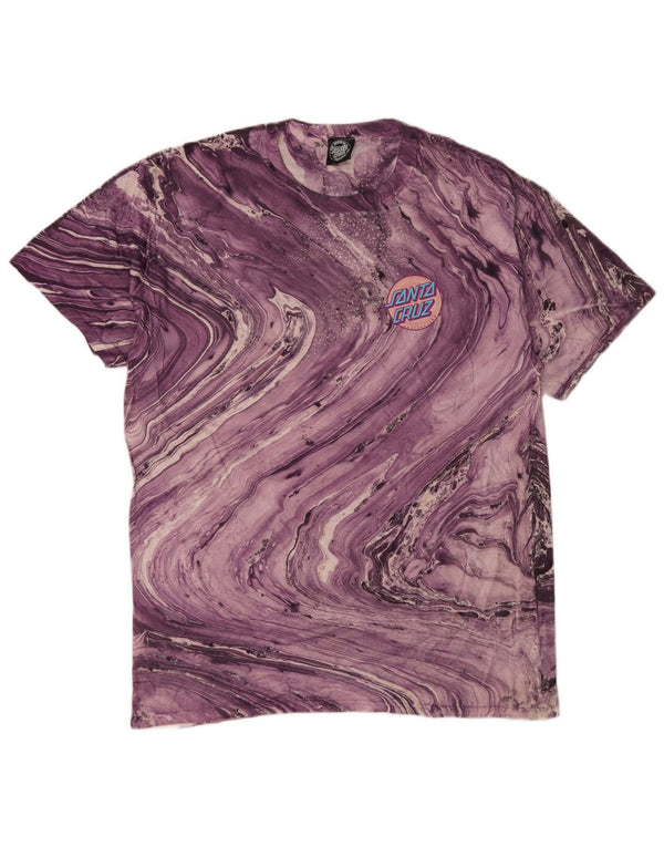 T-shirt grafica da uomo Santa Cruz Top grande in cotone tie-dye viola