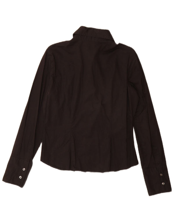 Camicia da donna Benetton UK 14 cotone medio nero